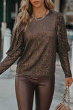 Cuffed Sequin Top