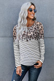 Floral Striped Print Long Sleeve Top