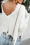 Tainted Love Cotton Distressed Sweater