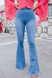 High Waist Flare Jeans with Back Pockets