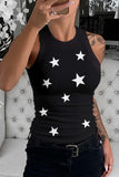 Star Print Round Neck Tank Top