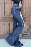 High Waist Distressed Bell Jeans