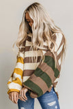 Stripe Oversized V Neck Striped Sweater