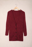 Front Pocket and Buttons Closure Cardigan