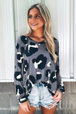 Leopard Print Long Sleeve Loose Top