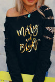 Leopard Ripped Sleeves Graphic Sweatshirt