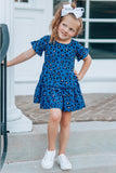 Girls' Ruffled Girly Leopard Print Dress