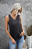 V Neck Racerback Tank Top with Pocket