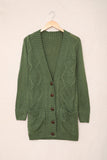 Front Pocket and Buttons Closure Cardigan