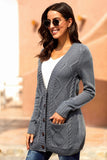 Front Pocket and Buttons Closure Cardigan