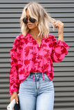 Ruffled Floral Print Blouse