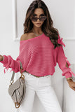 Butterfly Applique Cutout Sleeves Pullover Sweater