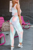 Tie Dye Drawstring Jogging Jumpsuit