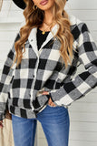 Plaid Print Fleece Button Jacket