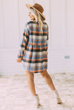 color Plaid Button Down Ruffled Shirt Jacket