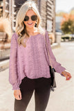 Polka Dot Lace Lantern Sleeve Blouse