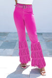 Fringe High Waist Flare Pants