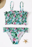 Cute Floral Patterned Smocked Bikini