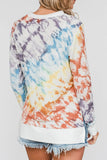 High Low Hem Tie-dye Print Top with Slits