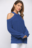 Cool Breeze Cotton Cold Shoulder Sweater