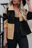 Khaki Color Block Sherpa Jacket