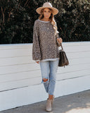 Lantern Sleeve Knitted Sweatshirt