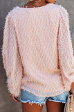 Feather Balloon Sleeve Pullover Top