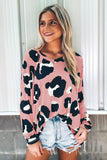 Leopard Print Long Sleeve Loose Top