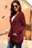 Front Pocket and Buttons Closure Cardigan