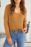 Tainted Love Cotton Distressed Sweater