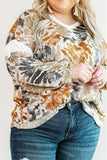 color Plus Size Tie Dye V Neck Sweatshirt