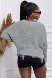 Tainted Love Cotton Distressed Sweater