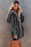 Soft Fleece Hooded Open Front Coat