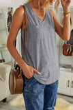 V Neck Racerback Tank Top with Pocket