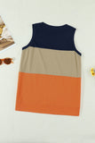 Color Block Crew Neck Tank Top