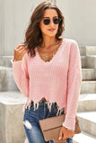 Tainted Love Cotton Distressed Sweater