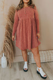 Plus Size Mineral Washed Ribbed Henley Dress