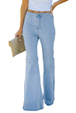 High Waist Pockets Bell Jeans