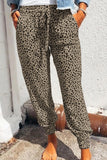 Khaki Breezy Leopard Joggers