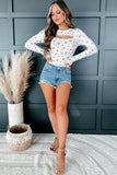 Long Sleeve Cut-out Floral Bodysuit