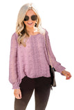 Polka Dot Lace Lantern Sleeve Blouse