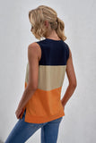 Color Block Crew Neck Tank Top