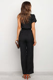 Asymmetric Bare Shoulder Bubble Sleeve Jumpsuit