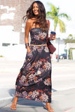 Bohemian Bandeau Print Maxi Dress