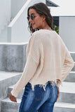 Tainted Love Cotton Distressed Sweater