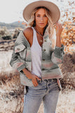 Distressed Aztec Print Lapel Long Sleeve Button Shirt Jacket