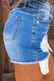 Distressed Pocket Denim Shorts