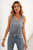 V Neck Racerback Tank Top with Pocket