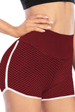 High Waist Honeycomb Contrast Stripes Butt Lifting Yoga Shorts