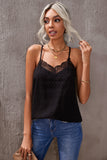 Lacy V Neck Swiss Dot Tank